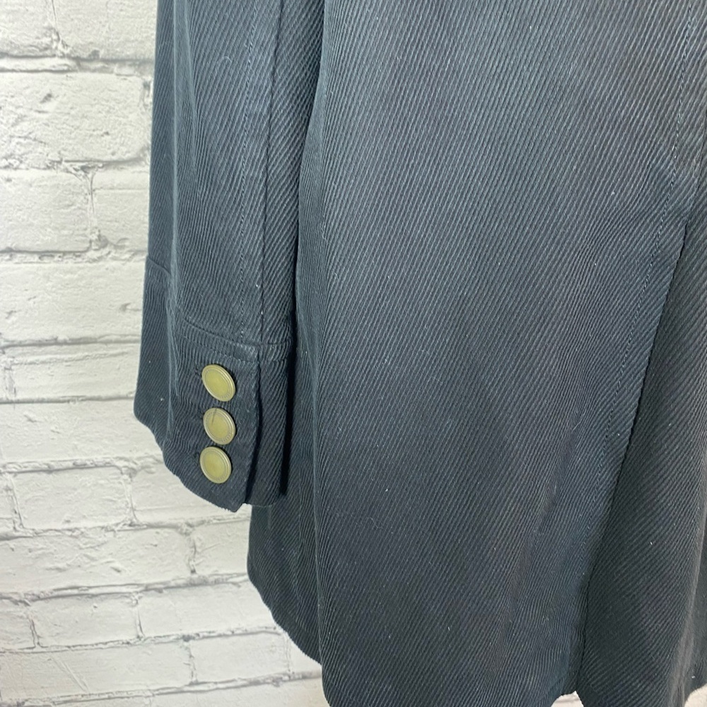 Marc Jacobs size Large Black Corduroy Coat Vintage Double Breasted Military EUC - Picture 10 of 13